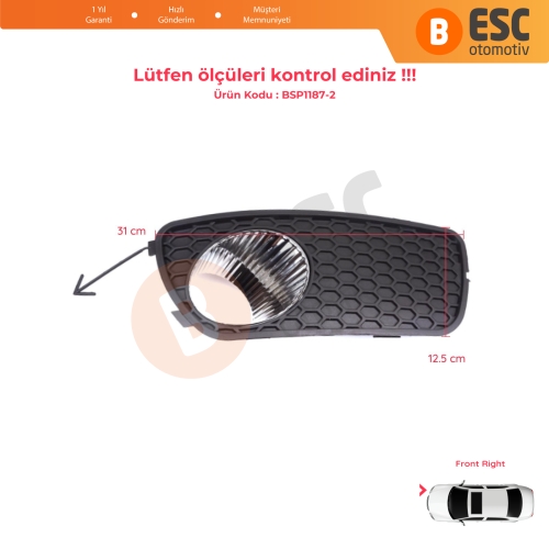 Fiat Palio Siena MK1 178 2007-2016 Albea 2002-2012 51703146 için Ön Sağ Sis Far Çerçevesi 