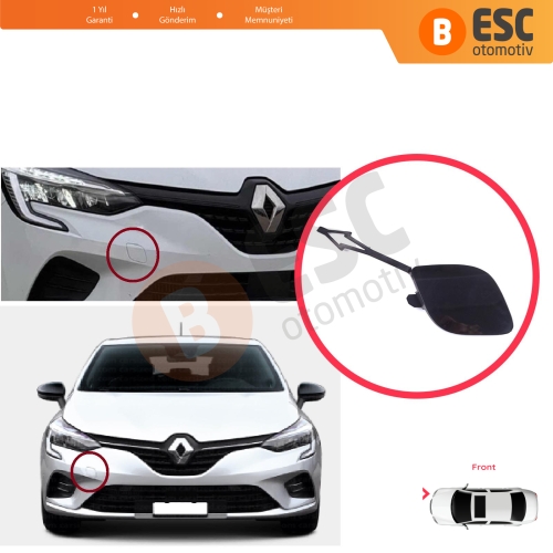 Renault Clio MK5 V B7 BJA 2019-2023 Makyajsız Kasa 511806272R için Ön Tampon Çeki Demiri Kapağı ASTARLI