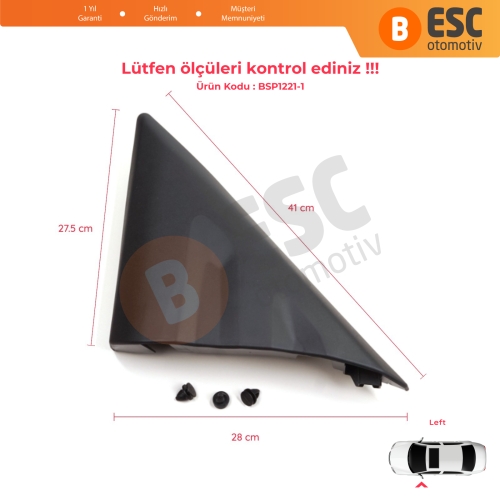 Ford Transit MK8 T18 V363 2013-2024 2016819 için Sol Yan Ayna Kapı Köşe Üçgen Plastiği Bakaliti