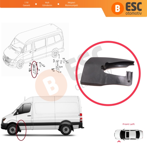 Mercedes Sprinter MK2 906 NCV3 VW Crafter MK1 2006-2017 A9068820004 için Ön Sol Tekerlek Çamurluk Paçalık