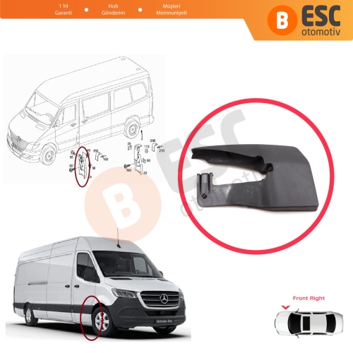 Mercedes Sprinter MK2 906 NCV3 VW Crafter MK1 2006-2017 A9068820104 için Ön Sağ Tekerlek Çamurluk Paçalık