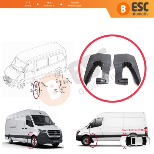 Mercedes Sprinter MK2 906 NCV3 VW Crafter MK1 2006-2017 9068820004 9068820104 için Ön Sağ Sol Tekerlek Çamurluk Paçalık