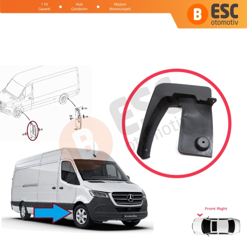 Mercedes Sprinter 907 910 VW Crafter SY SZ 2017-On 9108890100 için Ön Sağ Tekerlek Çamurluk Paçalık