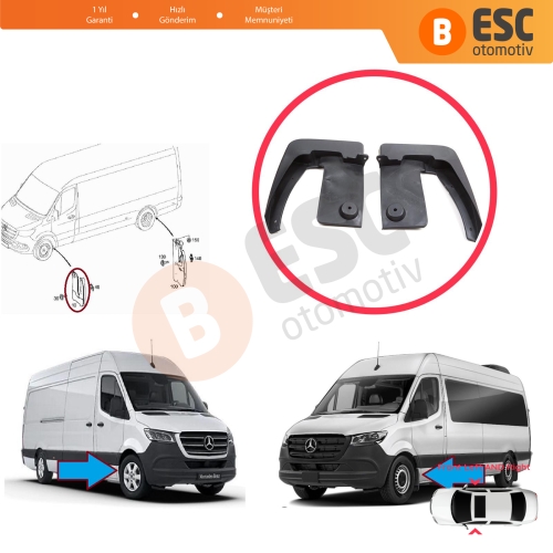 Mercedes Sprinter 907 910 VW Crafter SY SZ 2017-On 9108890000 9108890100 için Ön Sağ Sol Tekerlek Çamurluk Paçalık
