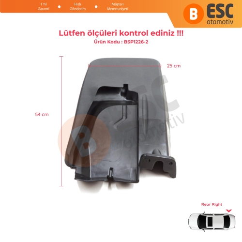 Mercedes Sprinter 907 910 VW Crafter SY SZ 2017-On A9078890300 için Arka Sağ Tekerlek Çamurluk Paçalık