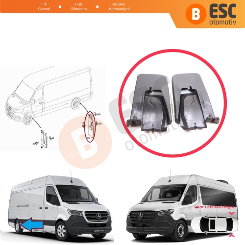 Mercedes Sprinter 907 910 VW Crafter SY SZ 2017-On 9078890200 9078890300 için Arka Sağ Sol Tekerlek Çamurluk Paçalık