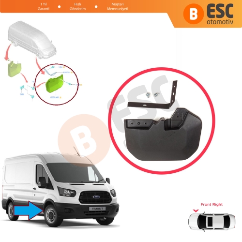 Ford Transit MK8 T18 V363 FAD FBD FCD FDD FED 2013-On 1820756 için Ön Sağ Tekerlek Çamurluk Paçalık