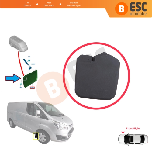 Ford Transit Custom Tourneo V362 MK1 FY FZ F3 2012-2023 1915641 için Ön Sağ Tekerlek Çamurluk Paçalık