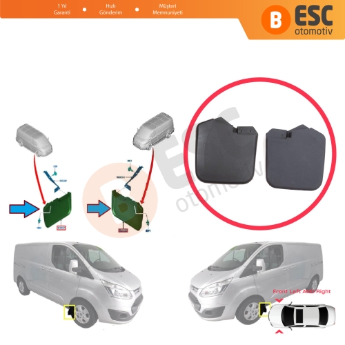 Ford Transit Custom Tourneo V362 MK1 FY FZ F3 2012-2023 1915641 1915642 için Ön Sağ Sol Tekerlek Çamurluk Paçalık