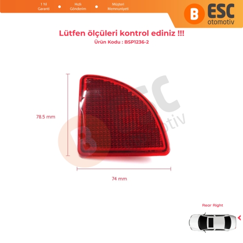 Renault Kangoo MK1 Express Nissan Kubistar X76 Dacia Logan MK1 KS MCV Van 2004-2008 7700308719 için Arka Sağ Tampon Reflektörü