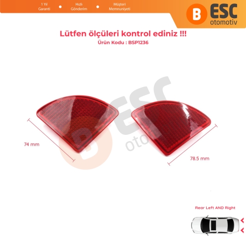 Renault Kangoo MK1 Express Nissan Kubistar X76 Dacia Logan MK1 KS MCV Van 2004-2008 77003087207700308719 için Arka Sağ Sol Tampon Reflektörü