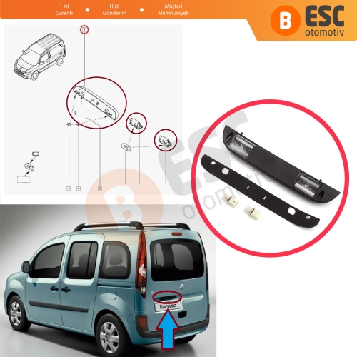 Renault Kangoo MK2 Grand Be Bop KW Express FW MPV Van 8200419876 için Arka Plaka Aydınlatma Lambası