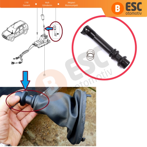 Dacia Duster MK1 I HS 2010-2021 341404375R için Manuel Geri Vites Kolu Mandalı Tamir Plastiği