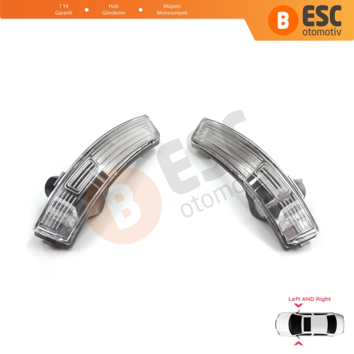 Ford Focus 2007-2020 Mondeo MK4 2007-2015 1872845 1872847 İçin Yan Ayna Sinyali Beyaz Sağ ve Sol 
