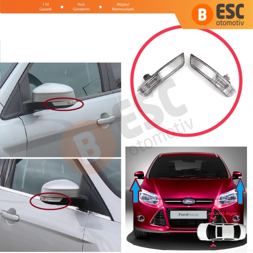 Ford Focus 2007-2020 Mondeo MK4 2007-2015 1872845 1872847 İçin Yan Ayna Sinyali Beyaz Sağ ve Sol 