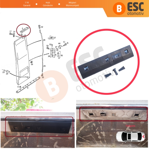 Mercedes Sprinter W901 W902 W903 W904 VW LT MK2 1996-2006 9017660219 İçin Arka Bagaj Kapı Üst Plaka Kaplama Bakaliti