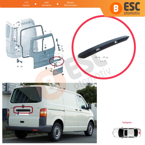 VW Transporter T5 2003-2015 7E0827329F İçin Arka Plaka Lamba Çıtası