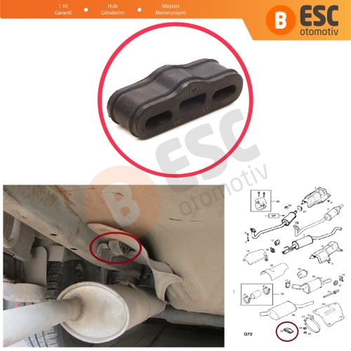 Opel Combo B Astra F Kadett E Tigra A Daewoo Nexia Espero 852717 İçin Egsoz Arka Askı Kauçuk Lastiği