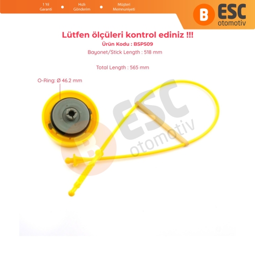 Renault Nissan Dacia 1.5 dCi Motor 8200355344 İçin Motor Yağı Ölçüm Çubuğu Kapaklı