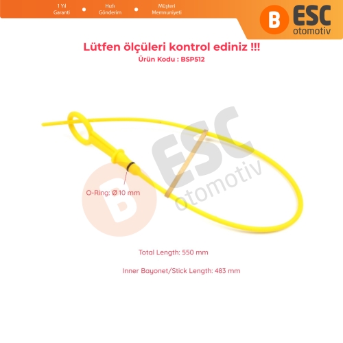 Renault Nissan Dacia 1.5 dCi Diesel Motor 7701060939 İçin Yağı Ölçüm Çubuğu 483 mm