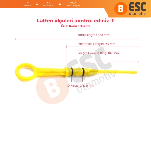 Renault Nissan Dacia 1.4 1.6 16V Benzinli Motor 8200141457 İçin Yağ Ölçüm Çubuğu 136 mm