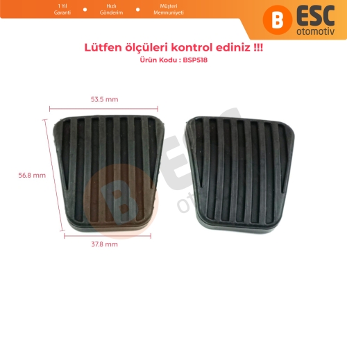 Opel Vauxhall Chevrolet Daewoo 90105172 İçin 2 Adet Debriyaj Fren Pedal Kauçuk Ped Lastiği