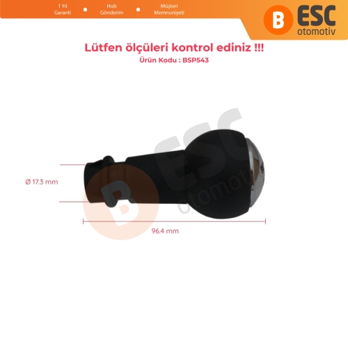 Peugeot 106 107 206 207 208 301 306 307 308 406 508 605 807 Partner Citroen C1 C2 C3 C4 C8 Elysee Saxo 2403CN İçin Siyah Krom Renk 5 Vites Topuzu