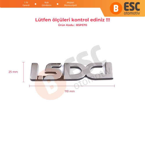Renault Dacia Sandero Logan MK1 848900044R İçin Krom 1 5DCI Arka Bagaj Logo Amblem Monogram Yazısı 