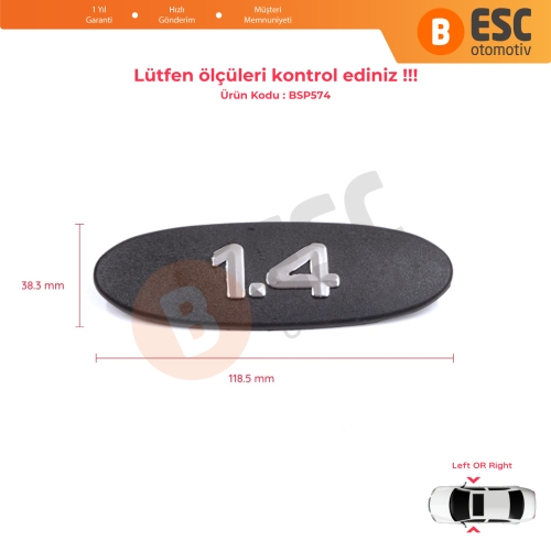 Renault Clio MK2 II BB CB Kangoo MK1 FC KC 7700422223 İçin Siyah 1.4 Sağ veya Sol Kapı Bandı Çıta Yazısı 