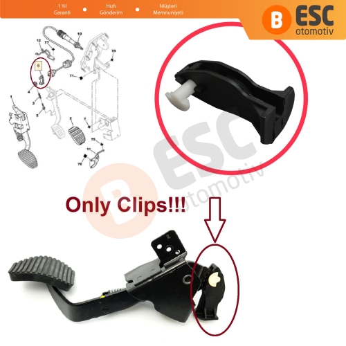 Citroen Berlingo Xsara N1 N2 Picasso N68 Peugeot Partner MK1 306 9633830680 İçin Debriyaj Pedal Teli Tutucu Fiberi