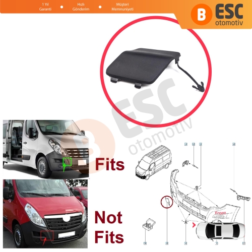 Renault Master MK3 Nissan NV400 Interstar Vauxhall Opel Movano B 511800537R İçin Ön Tampon Çeki Demiri Kapağı ASTARLI 