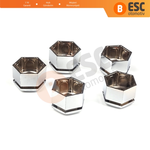 Opel Insignia A G09 2008-2017 13283158 İçin 5 Adet Krom Renk Plastik Bijon Kapağı 21 mm * 22 mm