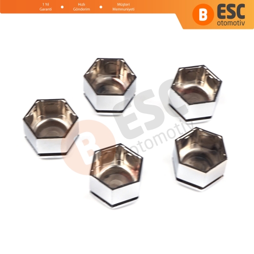 Opel Insignia A G09 2008-2017 13283158 İçin 5 Adet Krom Renk Plastik Bijon Kapağı 21 mm * 22 mm