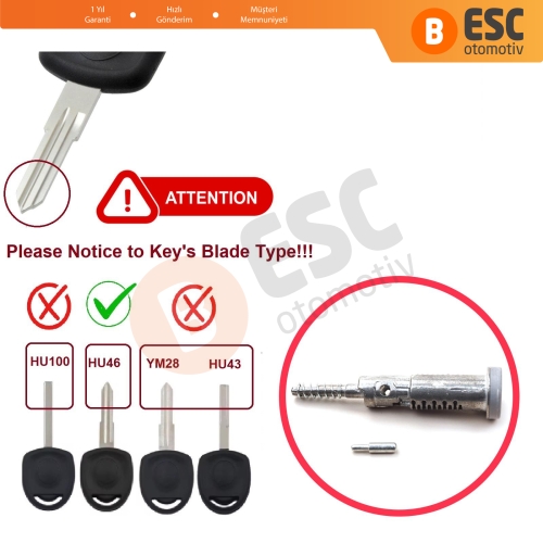 Opel Combo Kadett Corsa Astra Tigra İçin Kontak Göbek Şaft Ateşleme Kilit Silindir Mili HU46