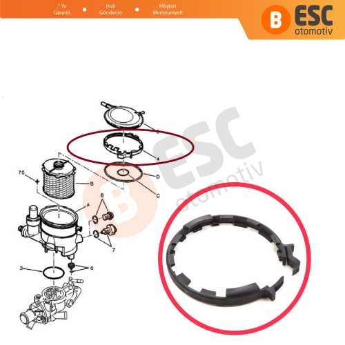 Peugeot Citroen Fiat Scudo Toyota Corolla MK8 E110 1904.26 İçin 1.9 Dizel Motor DW8 Mazot Yakıt Filtre Kelepçesi 