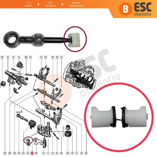 Renault 19 Megane Clio Kangoo Laguna Scenic Twingo Dacia Logan Sandero 7700872205  İçin Geri Vites Selektör Burcu Seçici Parçası 