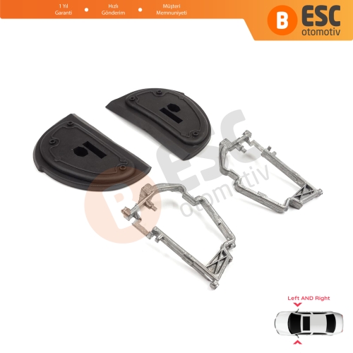 Mercedes W210 S210 W140 W202 S202 SL R129 Makyajlı Kasa İçin Yan Dikiz Aynası Kauçuk Contası Metal Çerçeve Braketi