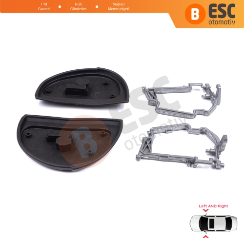 Mercedes W210 S210 W140 W202 S202 SL R129 Makyajlı Kasa İçin Yan Dikiz Aynası Kauçuk Contası Metal Çerçeve Braketi