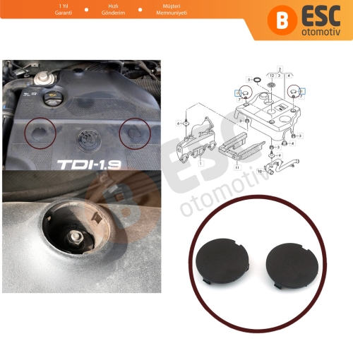 2 Adet Audi VW Seat Skoda 1 9 TDI Motor için 3 Tırnak Muhafaza Tapası 038103937