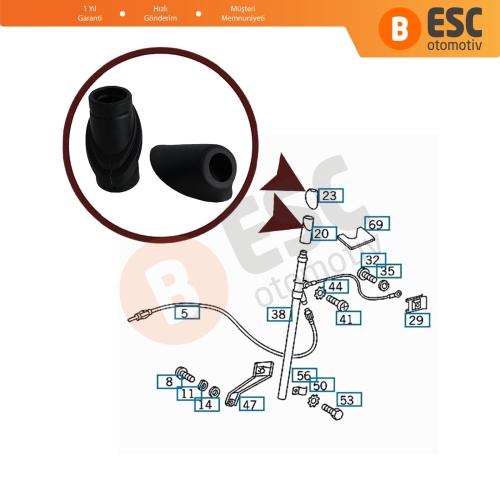 Mercedes E Class W124 A124 C124 A1248270898 İçin Radyo Anteni Tamir Kauçuk Conta Alt Üst Parçası