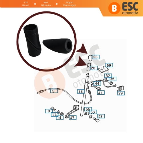 Mercedes E Class S124 T-Model 5-Kapı Kombi  Estate Station Wagon A1248270498 İçin Anten Yuvası Contası 