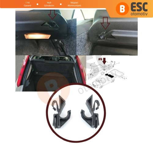 Fiat Doblo Fiorino Punto Stilo Nemo Bipper için Bagaj Perde Klipsi 71719952