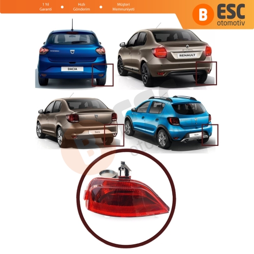 Renault Symbol 3 Sandero 2 Logan 2 Sedan için Arka Tampon Sis Farı Sağ 265605279R
