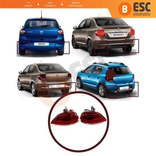 Renault Symbol 3 Sandero 2 Logan 2 Sedan için Arka Tampon Sis Farı 265605279R, 265854470R