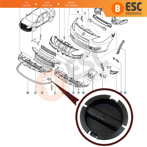 Renault Fluence Megane 3 için Ön Tampon Spoiler Kapağı 223243708R