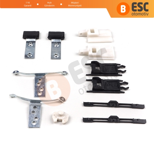 BMW 3 Serisi E46 2003-2006 Makyajlı Kasa 54137134516 54138246025 için 11 Parça Sunroof Perde Kayar Kızak Çıta Bakalit Klips Seti