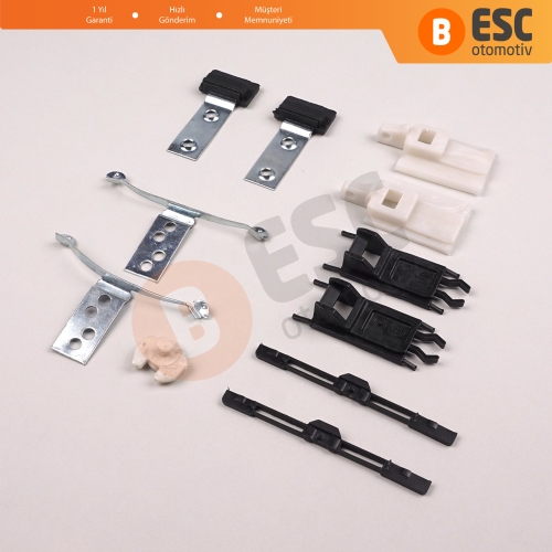 BMW 3 Serisi E46 2003-2006 Makyajlı Kasa 54137134516 54138246025 için 11 Parça Sunroof Perde Kayar Kızak Çıta Bakalit Klips Seti