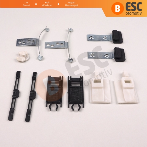 BMW 3 Serisi E46 2003-2006 Makyajlı Kasa 54137134516 54138246025 için 11 Parça Sunroof Perde Kayar Kızak Çıta Bakalit Klips Seti