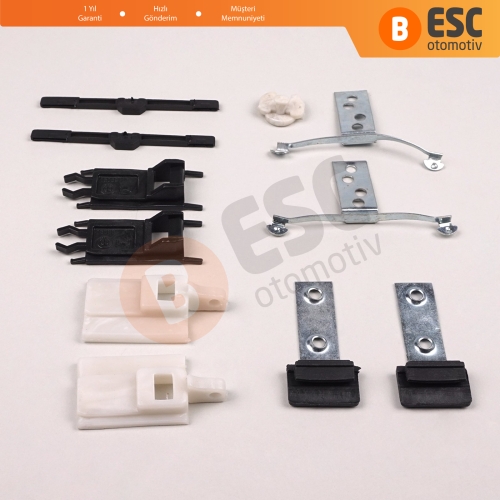 BMW 3 Serisi E46 2003-2006 Makyajlı Kasa 54137134516 54138246025 için 11 Parça Sunroof Perde Kayar Kızak Çıta Bakalit Klips Seti