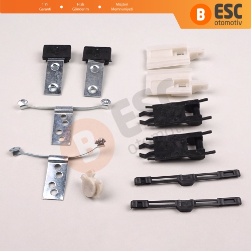 BMW 3 Serisi E46 2003-2006 Makyajlı Kasa 54137134516 54138246025 için 11 Parça Sunroof Perde Kayar Kızak Çıta Bakalit Klips Seti